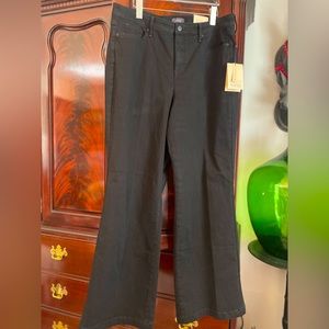 NEW! NYDJ NWT Teresa Wide Leg Jeans with High Rise in Overdye Black Size 16
